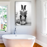 Border Collie Canvas Prints Wall Art, Funny Bathroom Decor, Animal in toilet