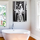 Boston Terrier Canvas Prints Wall Art, Bathroom Art Print, Boston Terrier in Toilet