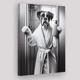 Boxer Bathroom Decor Canvas Prints Wall Art, Bathroom Art Print, Boxer Photo