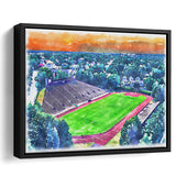 Brown Stadium WaterColor Framed Canvas Prints, Providence Rhode Island Watercolor, Stadium Art Gifts, Floating Frame