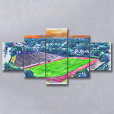 Brown Stadium WaterColor 5 Panels Mix Canvas Prints, Providence Rhode Island Watercolor, Large Stadium Canvas