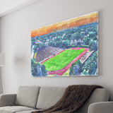 Brown Stadium WaterColor Canvas Prints, Providence Rhode Island Watercolor, Stadium Art Gifts