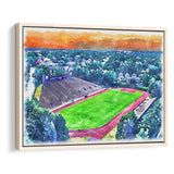 Brown Stadium WaterColor Framed Canvas Prints, Providence Rhode Island Watercolor, Stadium Art Gifts, Floating Frame