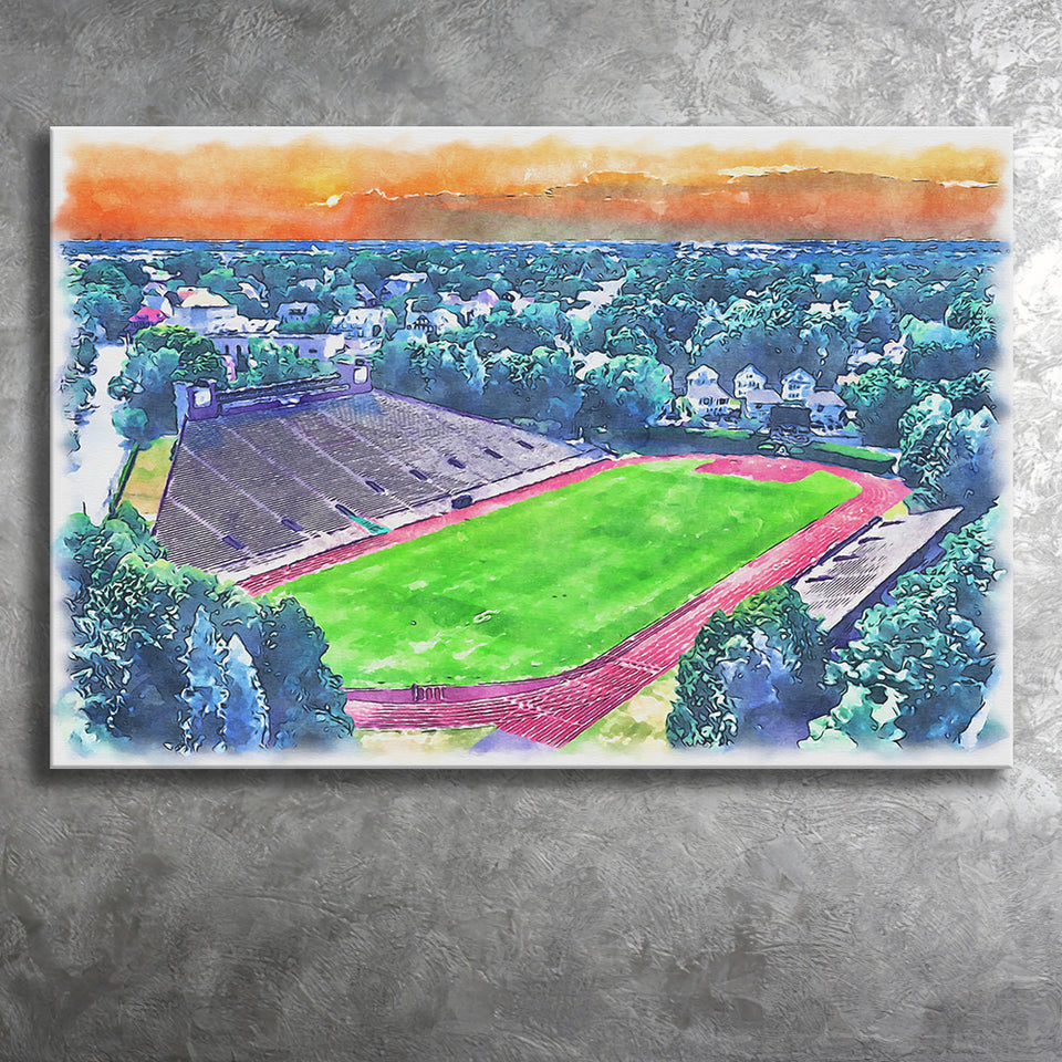 Brown Stadium WaterColor Canvas Prints, Providence Rhode Island Watercolor, Stadium Art Gifts