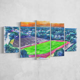 Brown Stadium WaterColor 5 Panels Mix Canvas Prints, Providence Rhode Island Watercolor, Large Stadium Canvas