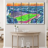 Brown Stadium WaterColor 5 Panels B Mixed Canvas Prints, Extra Large, Providence Rhode Island Watercolor