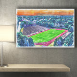 Brown Stadium WaterColor Canvas Prints, Providence Rhode Island Watercolor, Stadium Art Gifts