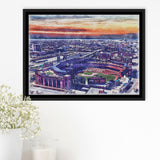 Busch Stadium WaterColor Framed Canvas Prints, St. Louis, Missouri Watercolor, Stadium Art Gifts, Floating Frame