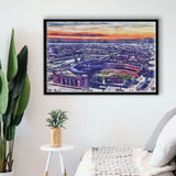 Busch Stadium WaterColor Framed Canvas Prints, St. Louis, Missouri Watercolor, Stadium Art Gifts, Floating Frame