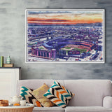 Busch Stadium WaterColor Framed Canvas Prints, St. Louis, Missouri Watercolor, Stadium Art Gifts, Floating Frame