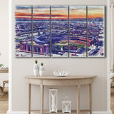 Busch Stadium WaterColor 5 Panels B Mixed Canvas Prints, Extra Large, St. Louis, Missouri Watercolor