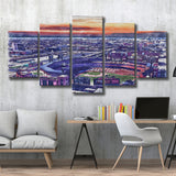 Busch Stadium WaterColor 5 Panels Mix Canvas Prints, St. Louis, Missouri Watercolor, Large Stadium Canvas