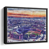 Busch Stadium WaterColor Framed Canvas Prints, St. Louis, Missouri Watercolor, Stadium Art Gifts, Floating Frame