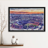 Busch Stadium WaterColor Framed Canvas Prints, St. Louis, Missouri Watercolor, Stadium Art Gifts, Floating Frame