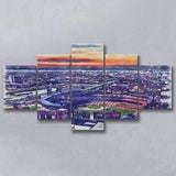 Busch Stadium WaterColor 5 Panels Mix Canvas Prints, St. Louis, Missouri Watercolor, Large Stadium Canvas
