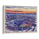 Busch Stadium WaterColor Framed Canvas Prints, St. Louis, Missouri Watercolor, Stadium Art Gifts, Floating Frame