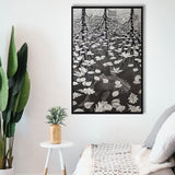 By Maurits Cornelis Escher Wall Art, M.C. Escher  Three Worlds 1955,Framed Canvas Prints Wall Art Decor, Floating Frame