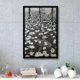 By Maurits Cornelis Escher Wall Art, M.C. Escher  Three Worlds 1955,Framed Canvas Prints Wall Art Decor, Floating Frame