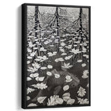 By Maurits Cornelis Escher Wall Art, M.C. Escher  Three Worlds 1955,Framed Canvas Prints Wall Art Decor, Floating Frame