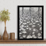 By Maurits Cornelis Escher Wall Art, M.C. Escher  Three Worlds 1955,Framed Canvas Prints Wall Art Decor, Floating Frame