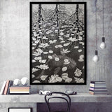 By Maurits Cornelis Escher Wall Art, M.C. Escher Three Worlds 1955,Framed Art Prints Wall Decor, Picture Framed