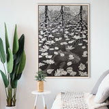 By Maurits Cornelis Escher Wall Art, M.C. Escher  Three Worlds 1955,Framed Canvas Prints Wall Art Decor, Floating Frame