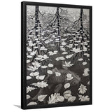 By Maurits Cornelis Escher Wall Art, M.C. Escher Three Worlds 1955,Framed Art Prints Wall Decor, Picture Framed