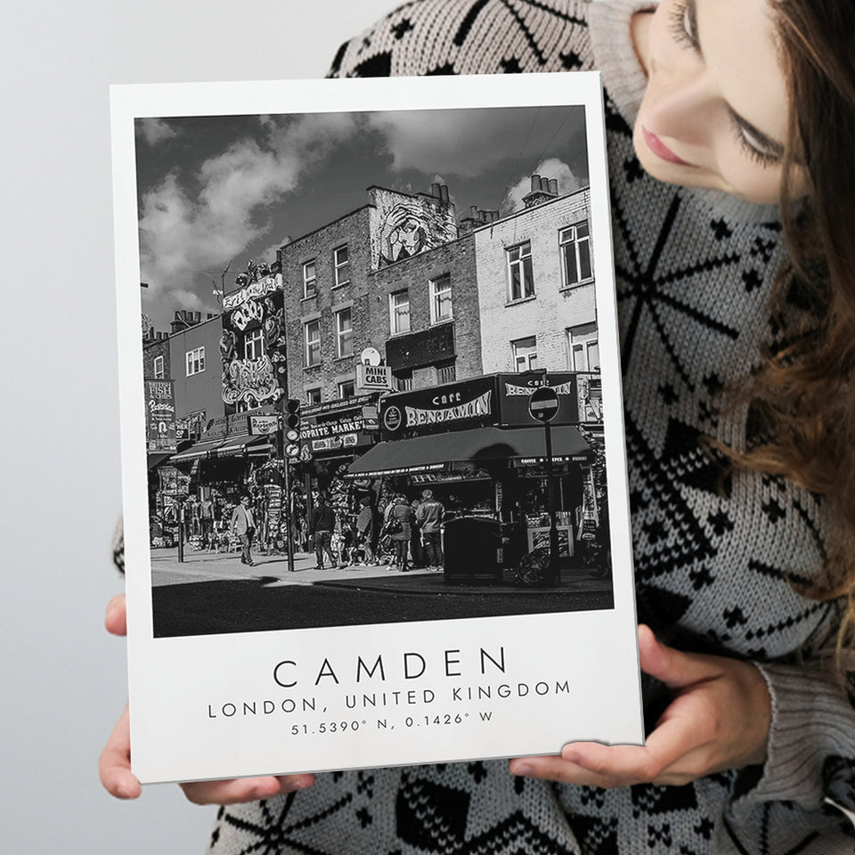 Camden, London United Kingdom, Print For Travel Lovers, Black And White, Canvas Print Wall Art