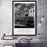 Camden, London United Kingdom, Print For Travel Lovers, Black And White, Framed Art Print Wall Decor