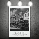 Camden, London United Kingdom, Print For Travel Lovers, Black And White, Canvas Print Wall Art