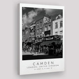 Camden, London United Kingdom, Print For Travel Lovers, Black And White, Canvas Print Wall Art