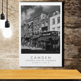 Camden, London United Kingdom, Print For Travel Lovers, Black And White, Canvas Print Wall Art