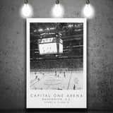 Capital One Arena Washington Capitals, Stadium Print For Ice Hockey Lovers, Black And White, Canvas Print Wall Art