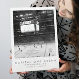 Capital One Arena Washington Capitals, Stadium Print For Ice Hockey Lovers, Black And White, Canvas Print Wall Art