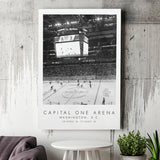 Capital One Arena Washington Capitals, Stadium Print For Ice Hockey Lovers, Black And White, Canvas Print Wall Art