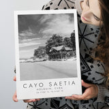 Cayo Saetia Cuba Skyline Paradise Island, Print For Travel Lovers, Black And White, Canvas Print Wall Art