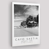 Cayo Saetia Cuba Skyline Paradise Island, Print For Travel Lovers, Black And White, Canvas Print Wall Art