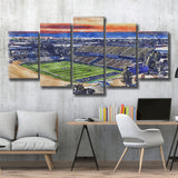 CEFCU Stadium WaterColor 5 Panels Mix Canvas Prints, San Jose California Watercolor, Large Stadium Canvas