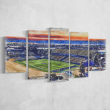 CEFCU Stadium WaterColor 5 Panels Mix Canvas Prints, San Jose California Watercolor, Large Stadium Canvas