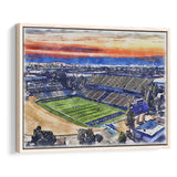 CEFCU Stadium WaterColor Framed Canvas Prints, San Jose California Watercolor, Stadium Art Gifts, Floating Frame