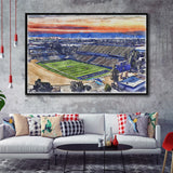 CEFCU Stadium WaterColor Framed Canvas Prints, San Jose California Watercolor, Stadium Art Gifts, Floating Frame