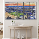 CEFCU Stadium WaterColor 5 Panels B Mixed Canvas Prints, Extra Large, San Jose California Watercolor