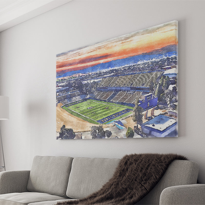 CEFCU Stadium WaterColor Canvas Prints, San Jose California Watercolor, Stadium Art Gifts