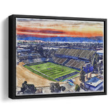CEFCU Stadium WaterColor Framed Canvas Prints, San Jose California Watercolor, Stadium Art Gifts, Floating Frame