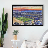 CEFCU Stadium WaterColor Framed Canvas Prints, San Jose California Watercolor, Stadium Art Gifts, Floating Frame
