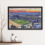 CEFCU Stadium WaterColor Framed Canvas Prints, San Jose California Watercolor, Stadium Art Gifts, Floating Frame