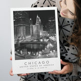 Chicago Usa, Print For Travel Lovers, Black And White, Canvas Print Wall Art