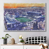 Canvas Stadium WaterColor Canvas Prints, Fort Collins Colorado Watercolor, Stadium Art Gifts