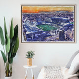 Framed Canvas Stadium WaterColor Framed Canvas Prints, Fort Collins Colorado Watercolor, Stadium Art Gifts, Floating Frame