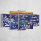 Framed Canvas Stadium WaterColor 5 Panels Mix Canvas Prints, Fort Collins Colorado Watercolor, Large Stadium Canvas